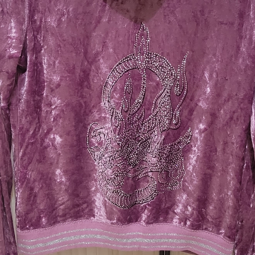 BCBGMAXAZRIA RHINESTONES  VELOUR  TRACK SUIT. - Picture 13 of 13